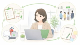 防災訓練を形だけで終わらせない準備と振り返りの内容を示すアイキャッチ