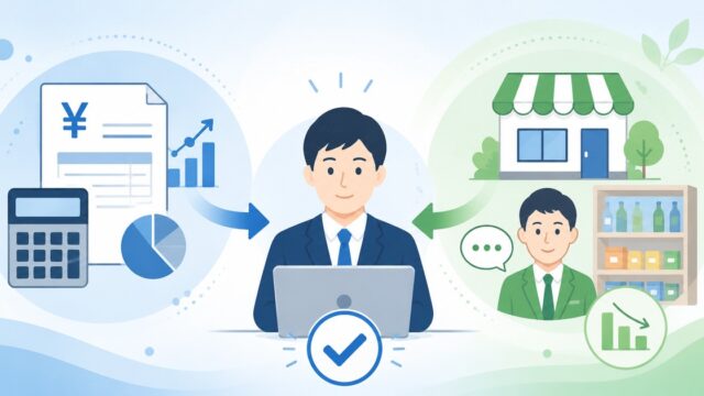 売掛滞留で営業担当から聞くべきお店の変化。経理データだけでは見えない危険サインの内容を示すアイキャッチ