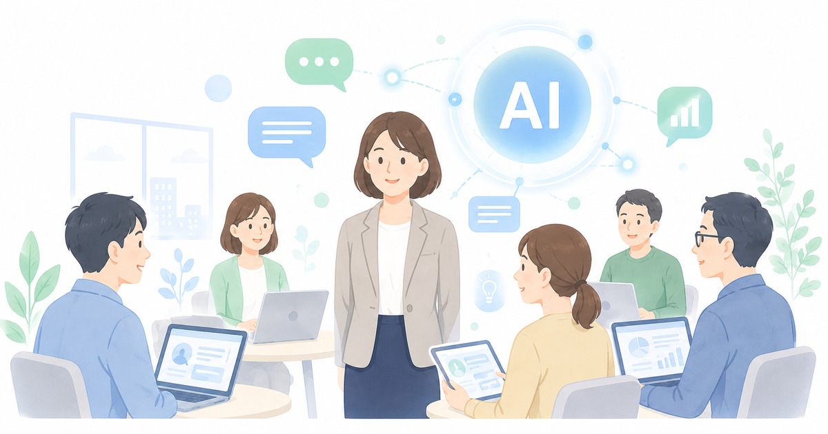 AI体験会を社内で開く意味。ITリテラシーが低めの会社で総務ができる橋渡しの内容を示すアイキャッチ