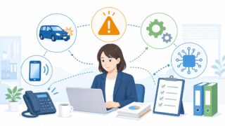 少人数総務の限界は突然の割り込みで来る。車両事故・システム不具合に備える考え方の内容を示すアイキャッチ