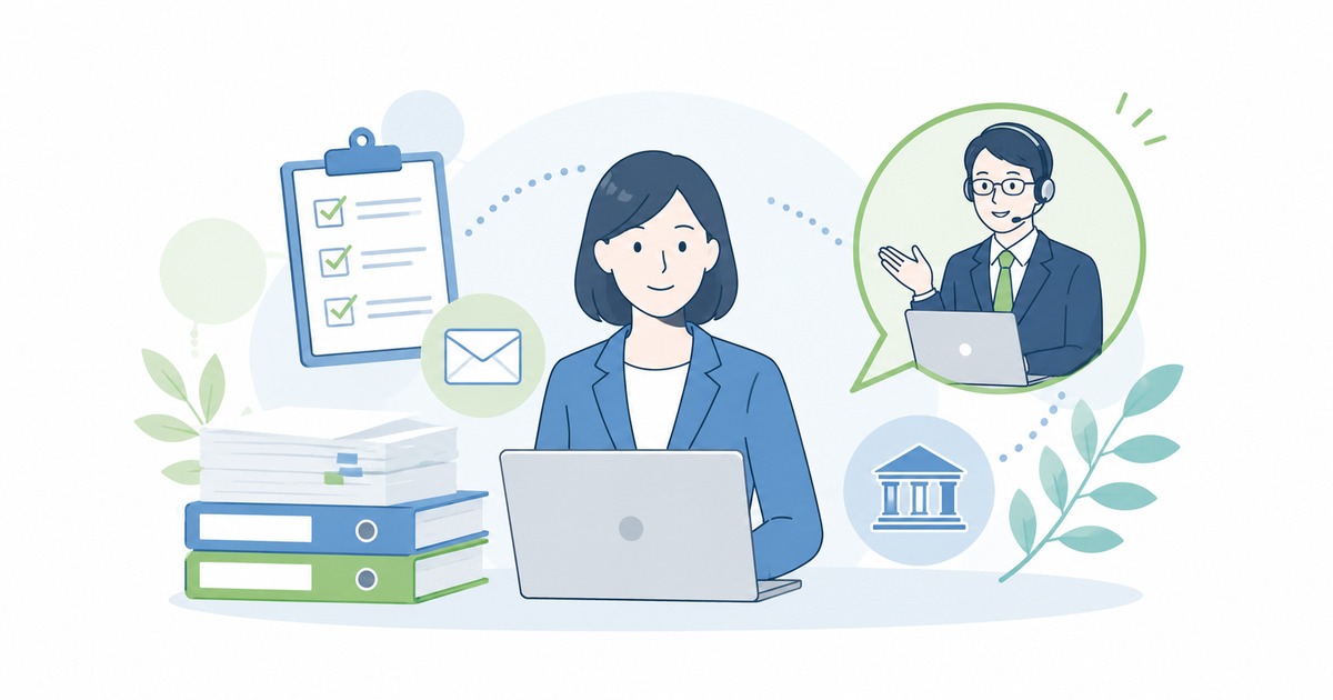 社労士へ相談する前に総務が確認すること。年末調整・労務相談を早く正確にする準備の内容を示すアイキャッチ