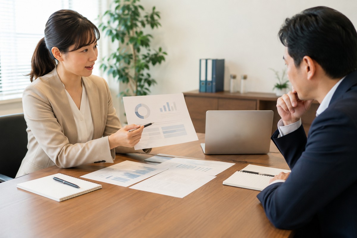 売掛滞留の経緯と相手の対応姿勢を社長へ報告する総務経理の実務イメージ