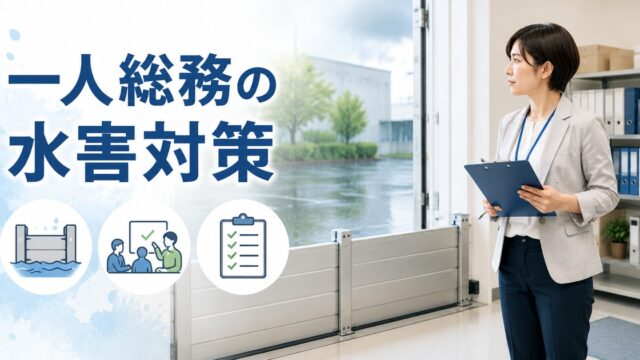 一人総務が止水板と防災訓練で会社を守る水害対策のアイキャッチ