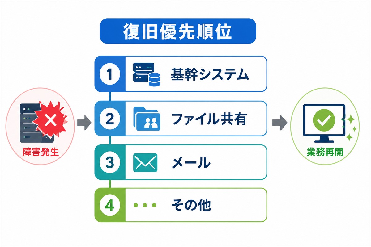 障害発生時のシステム復旧優先順位