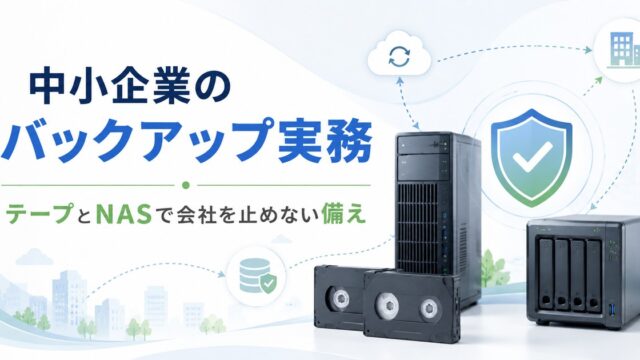 中小企業のバックアップ実務を示すアイキャッチ