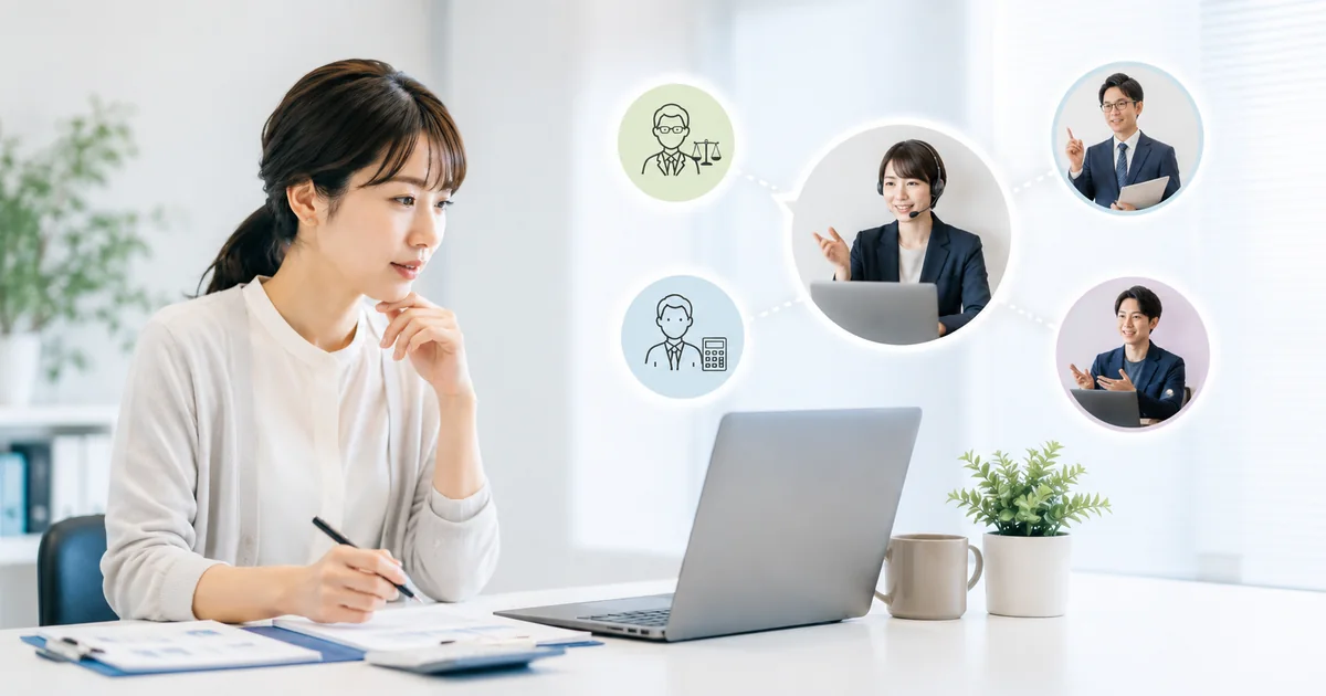 一人総務が外部専門家へ相談する前に事実を整理するイメージ