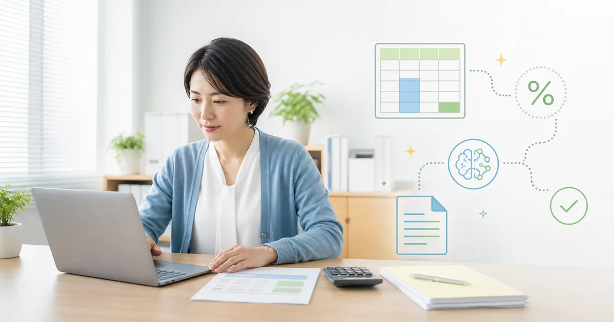 仕入先リベート計算をExcelとAIで確認する一人総務の実務イメージ