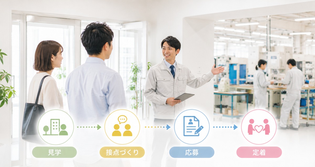 会社見学や採用イベントで求職者と接点を作る一人総務の実務イメージ