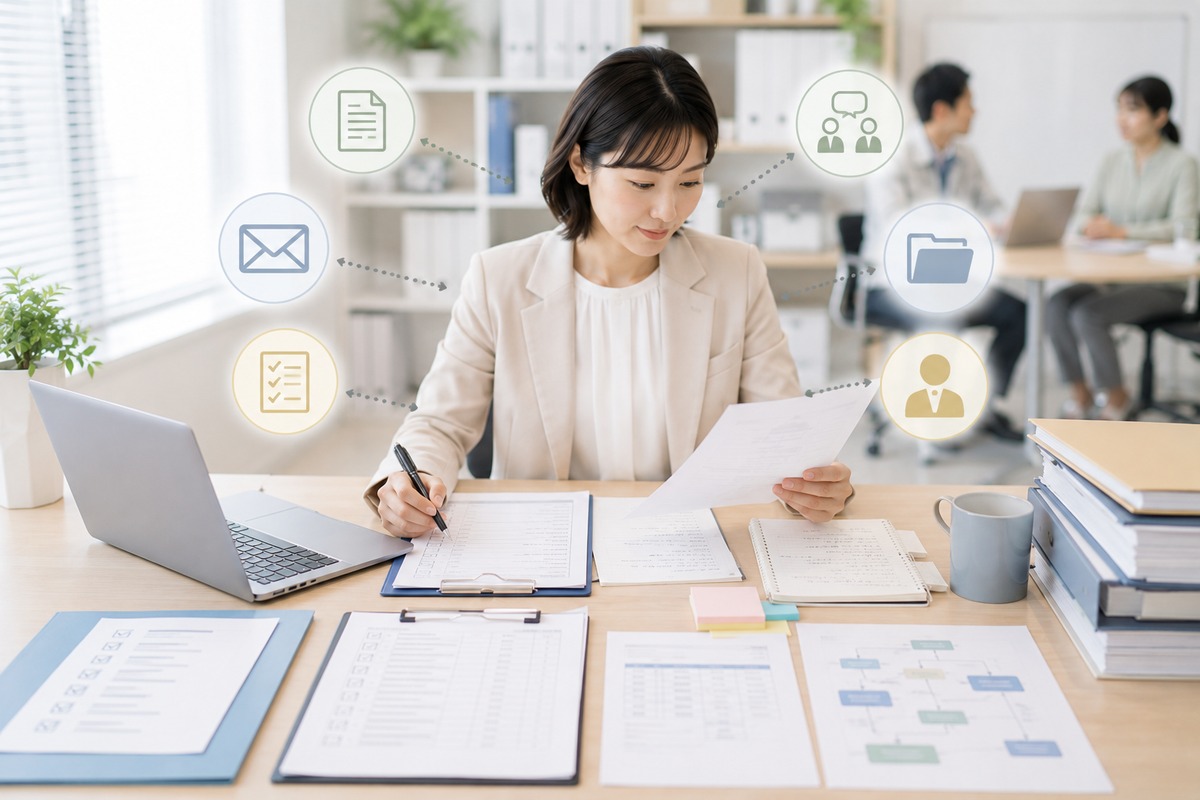 社労士へ相談する前に資料と事実を整理する一人総務のイメージ